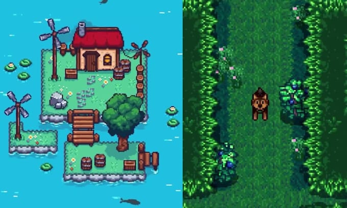 create pixel art tileset pixel art character sprites sprite sheet animation rpg