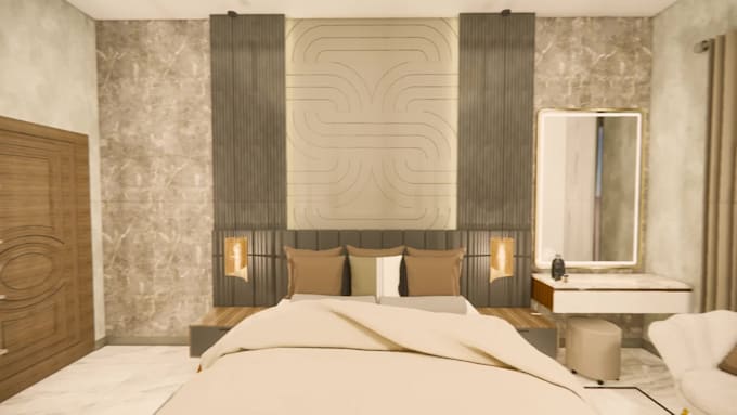 model and render 3d interior design professionally