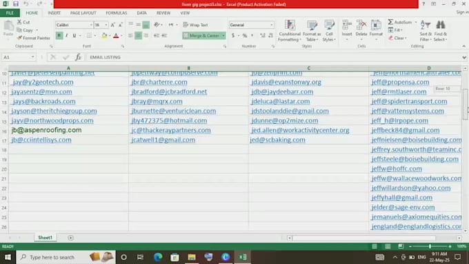 do targeted email scraping and lead generation job