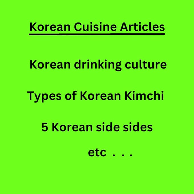write for you articles on korean cuisine