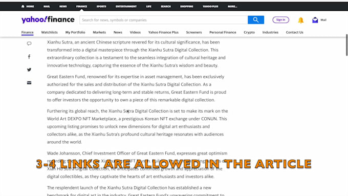 publish your article on yahoo finance