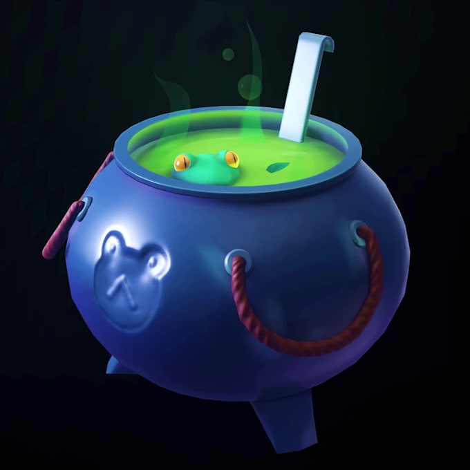 model from your concept in stylized 3d with textured props, characters, items