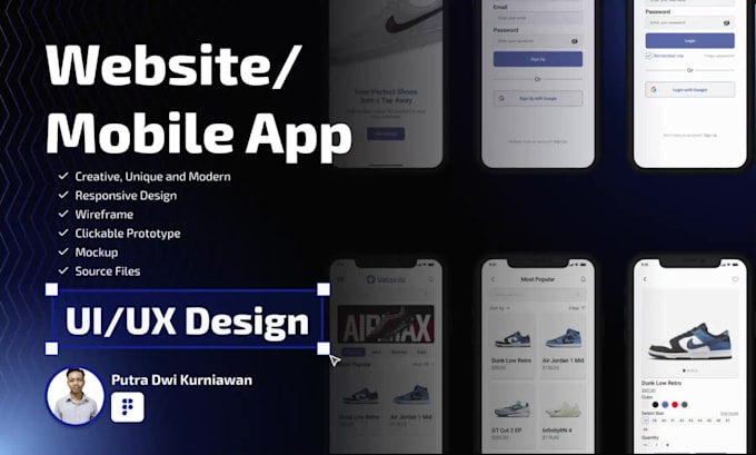 design mobile app or website ux ui in figma