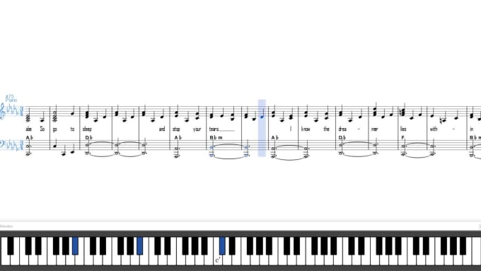 Transcribe piano sheet music for a song of your choice by Tamara ...