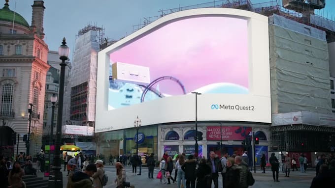 do create 3d billboard animation anamorphic animation billboard design 3d model