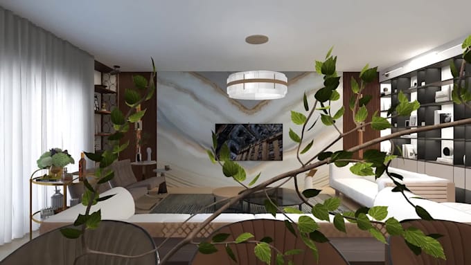 create interior design proposal for the living room
