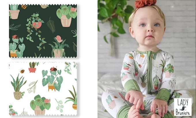 design an original seamless pattern for kids, babies