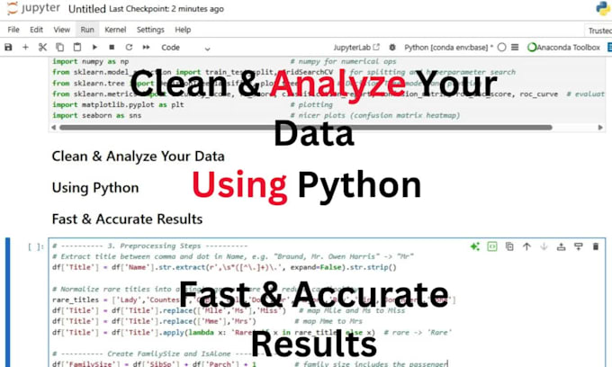 clean, analyze, and visualize your data using python