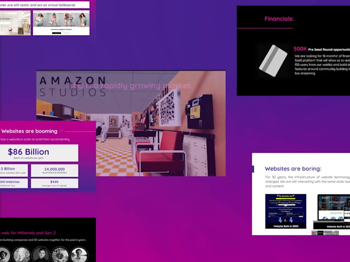 design a professional pitch deck and powerpoint presentation