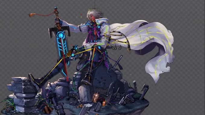 develop 2d spine character animation, spine animation, video or game animation