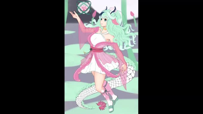draw your character into cute animanga illustration
