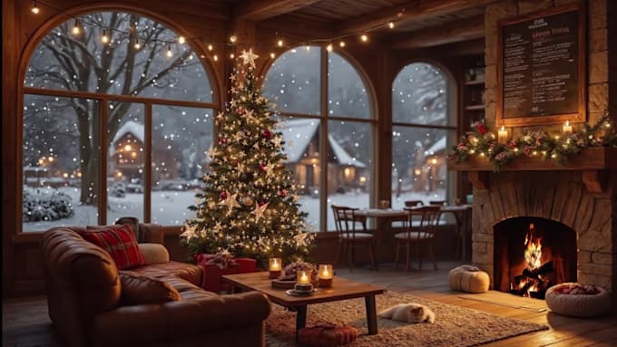create cozy snowfall relaxation video
