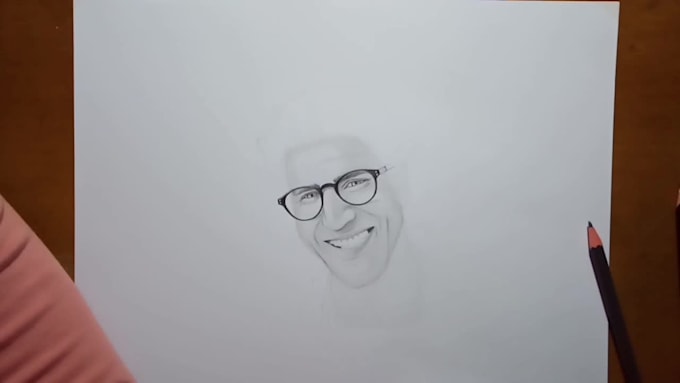 draw realistic pencil portrait drawing with video time lapse