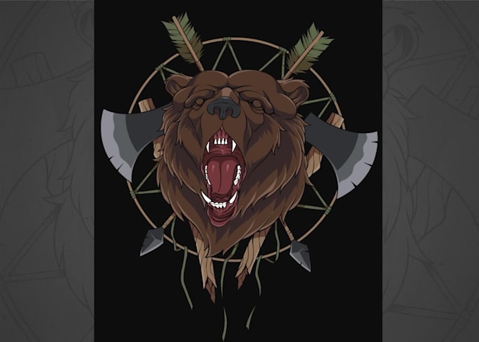 do animal head illustration for your t shirt