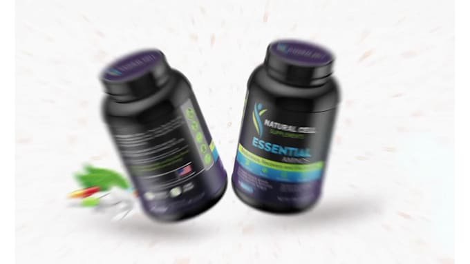 create supplement bottle pharmaceutical label, pouch and box packaging designs