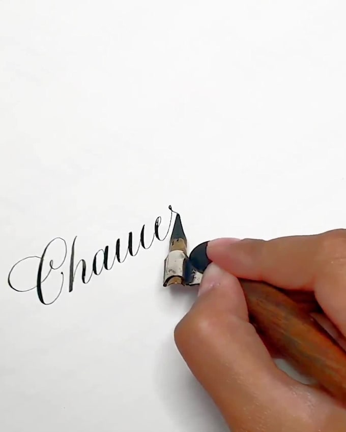 write any word in copperplate calligraphy with a video