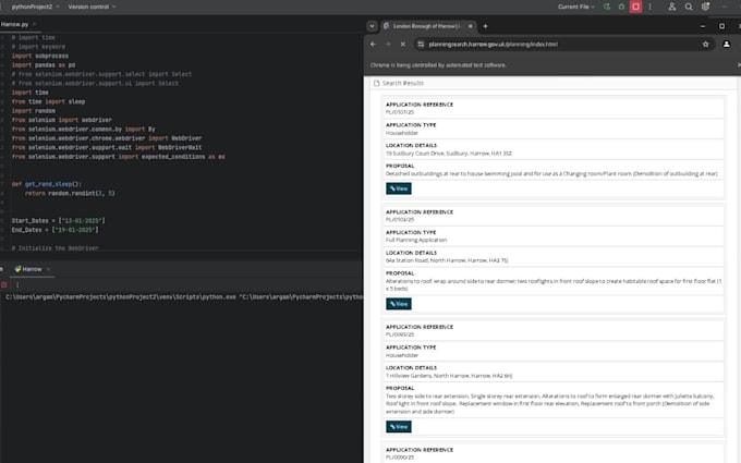 create web scraper for web scraping using selenium python