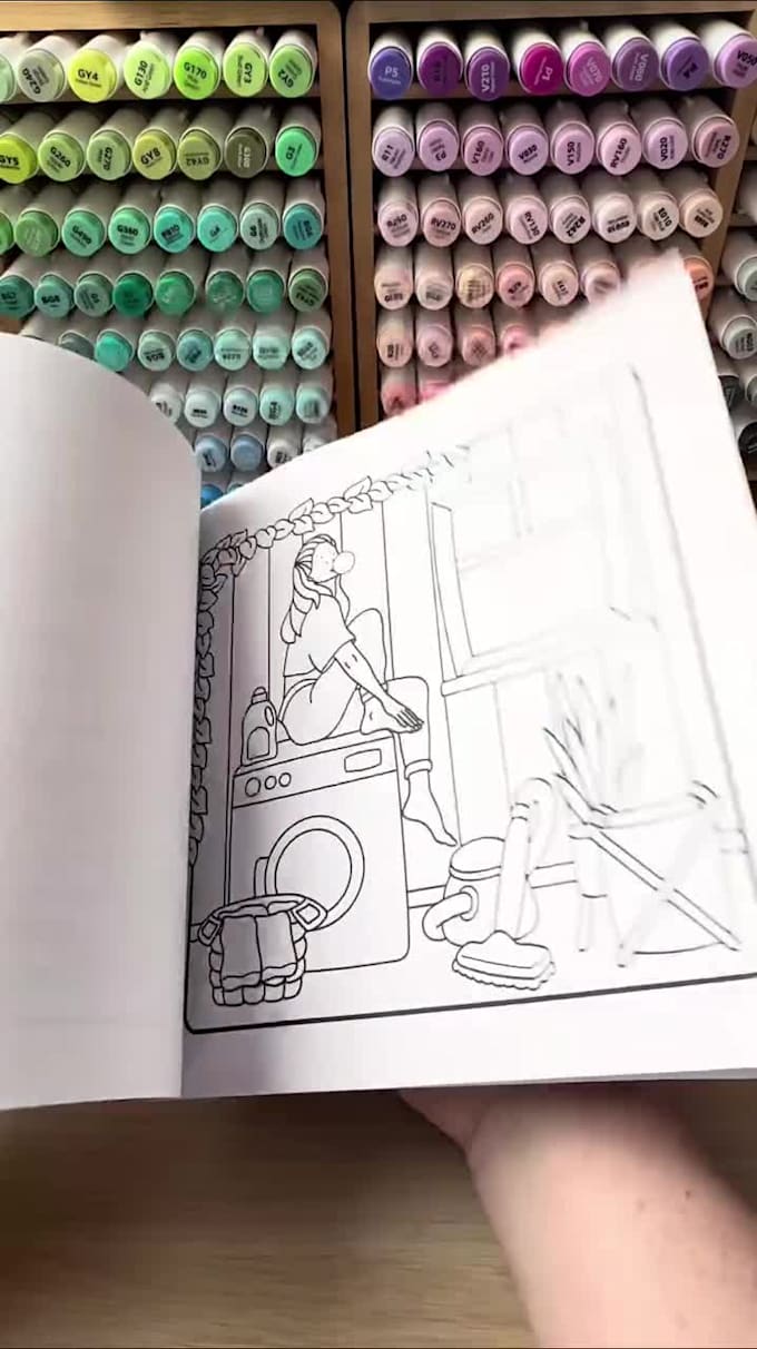create a cute, and cozy coloring book