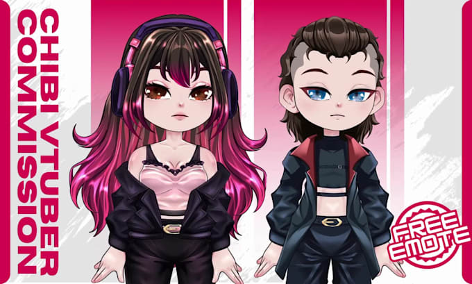 draw and rigging live2d chibi vtuber model for streaming