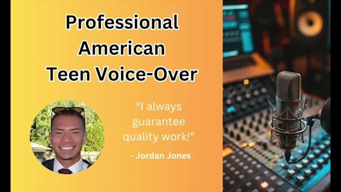 record a professional american male teen voice over