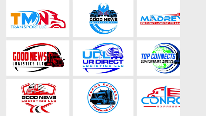 create transport, logistics, dispatching and trucking logo