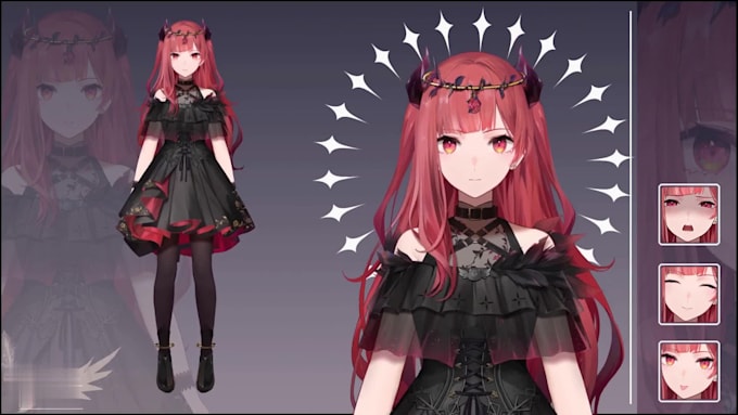 draw and rig a professional live2d vtuber model, chibi model, live2d rigging