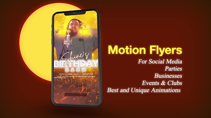 create an animation poster motion flyer party events