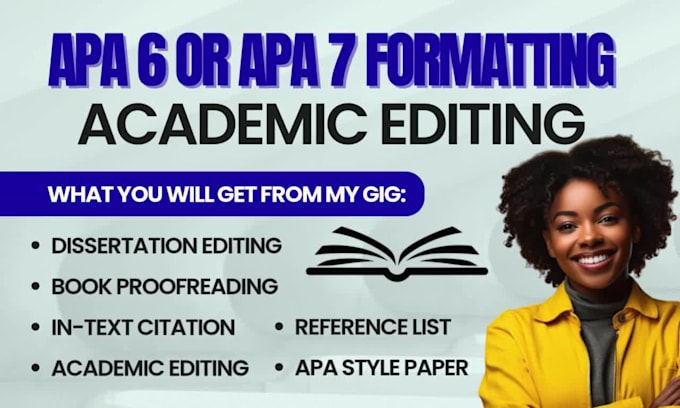 proofread, format and edit your academic documents, references in apa 6 or apa 7