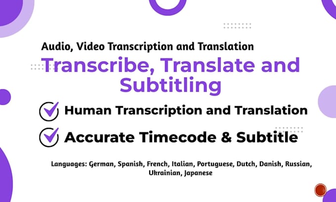 transcribe, translate and subtitling your video