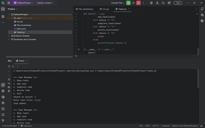 build a python script to automate your files and process your data