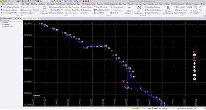 process gps gnss static data  with trimble business center tbc