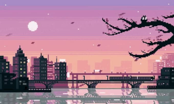 Create pixel art background,pixel lanscape, pixel art scene, tileset ...