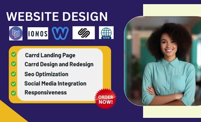 design responsive card landing page ionos weebly squarespace and webcom