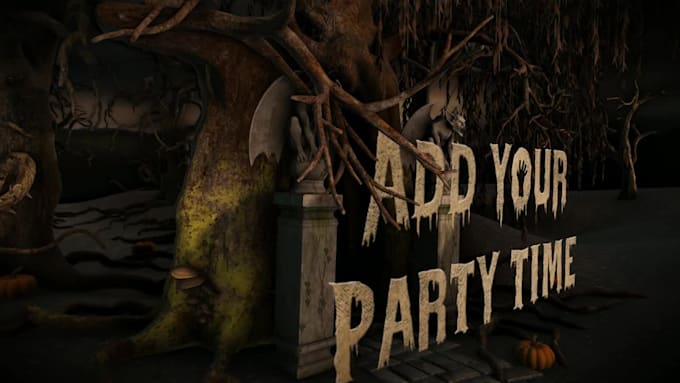 make cool 3d halloween party greeting video