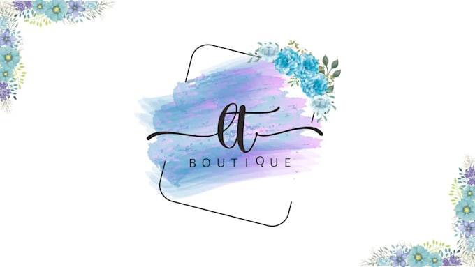 design an elegant watercolor and signature logo for you