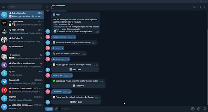 create a custom telegram bot using python