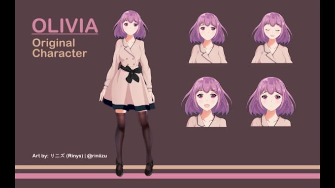 draw anime vtuber live2d model ready for rigging