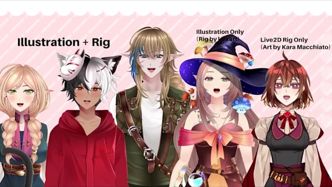 draw and rig vtuber model for twitch and youtube live2d