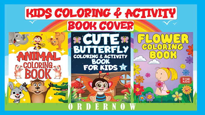 Kids coloring and activity book cover design by Alpha_graphic3 | Fiverr