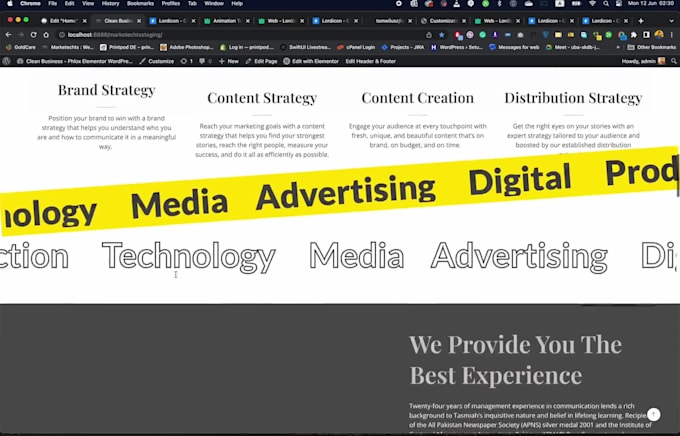 design website mockup and landing pages