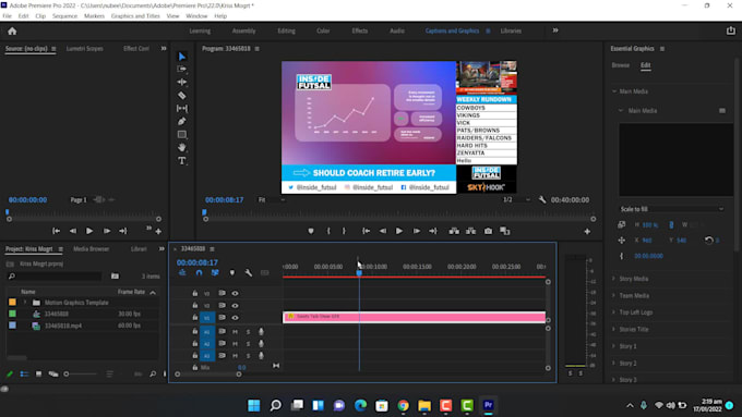 create and edit mogrt, lower thirds, titles for premiere pro