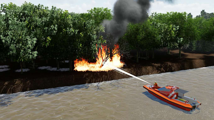 create 3d boat visual rendering design