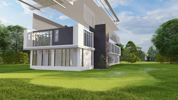 do architectural 3d model and realistic rendered image