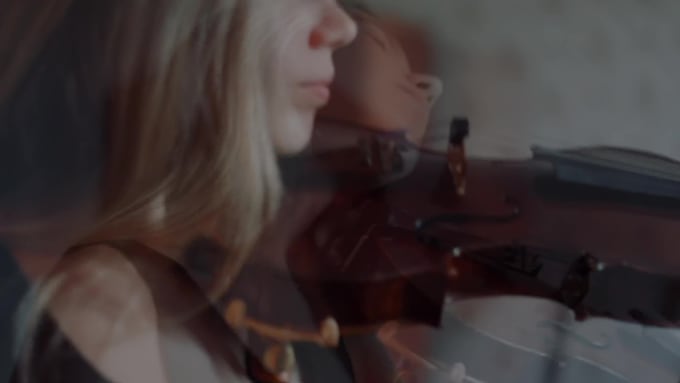 record violin solo, string parts, solo electric violin