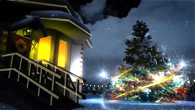 create a christmas holiday intro video