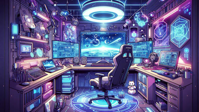 design a vtuber anime and vtuber background