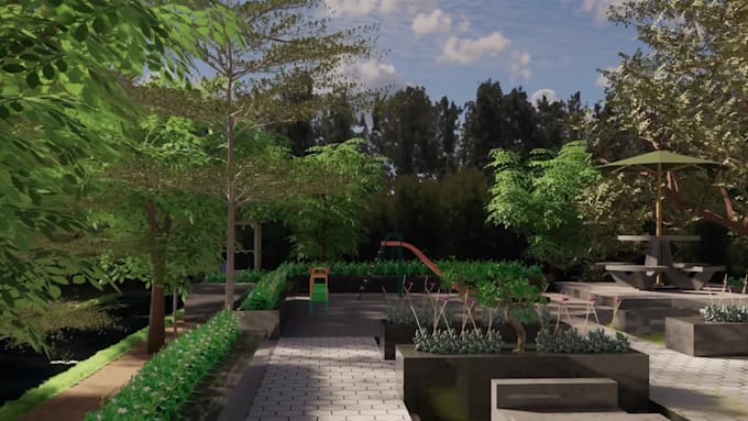 3d landscape design and rendering by Jembarstudio | Fiverr
