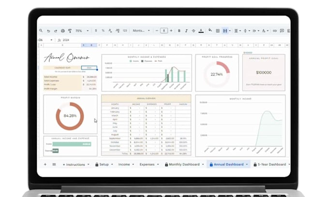 send you bookkeeping spreadsheet, 10 tabs, 5 years, automated calculations