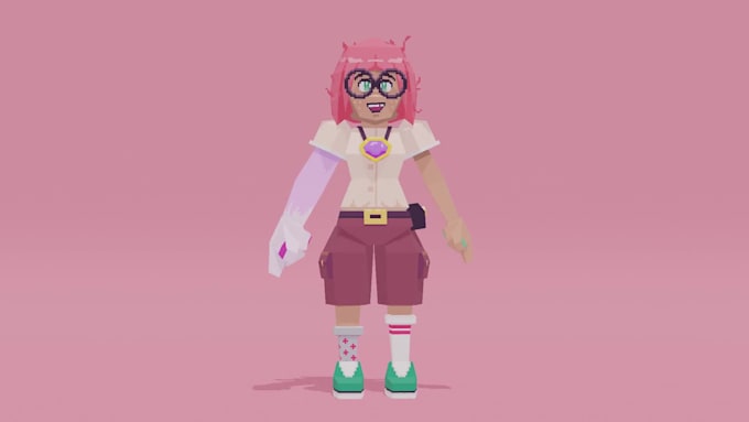 create stylized low poly models with pixel art textures