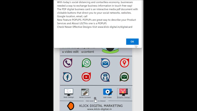 design interactive clickable PDF digital business card